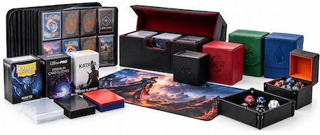 TCG card game accessories, sleeves, binders, deck boxes and playmats